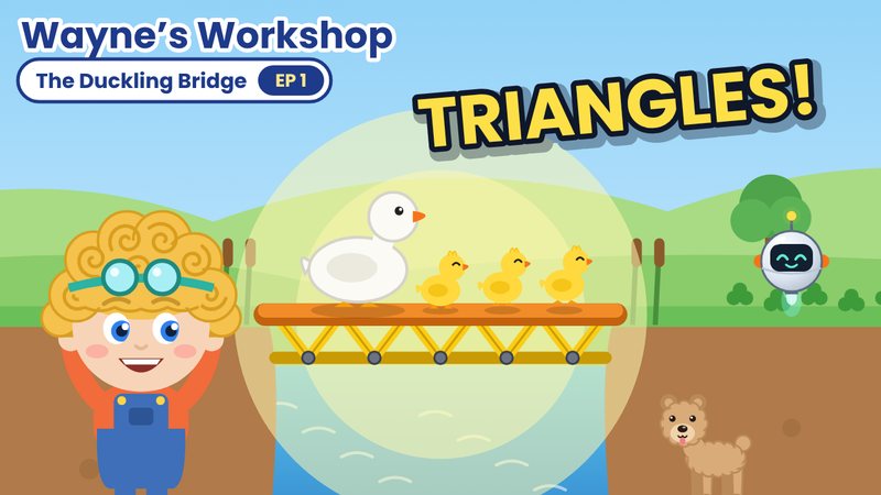 Episode 1 thumbnail: Mama Duck and her ducklings on Wayne's triangle bridge